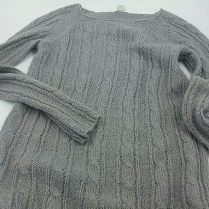 J CREW l Cable Knit Gray Mohair Sweater B6